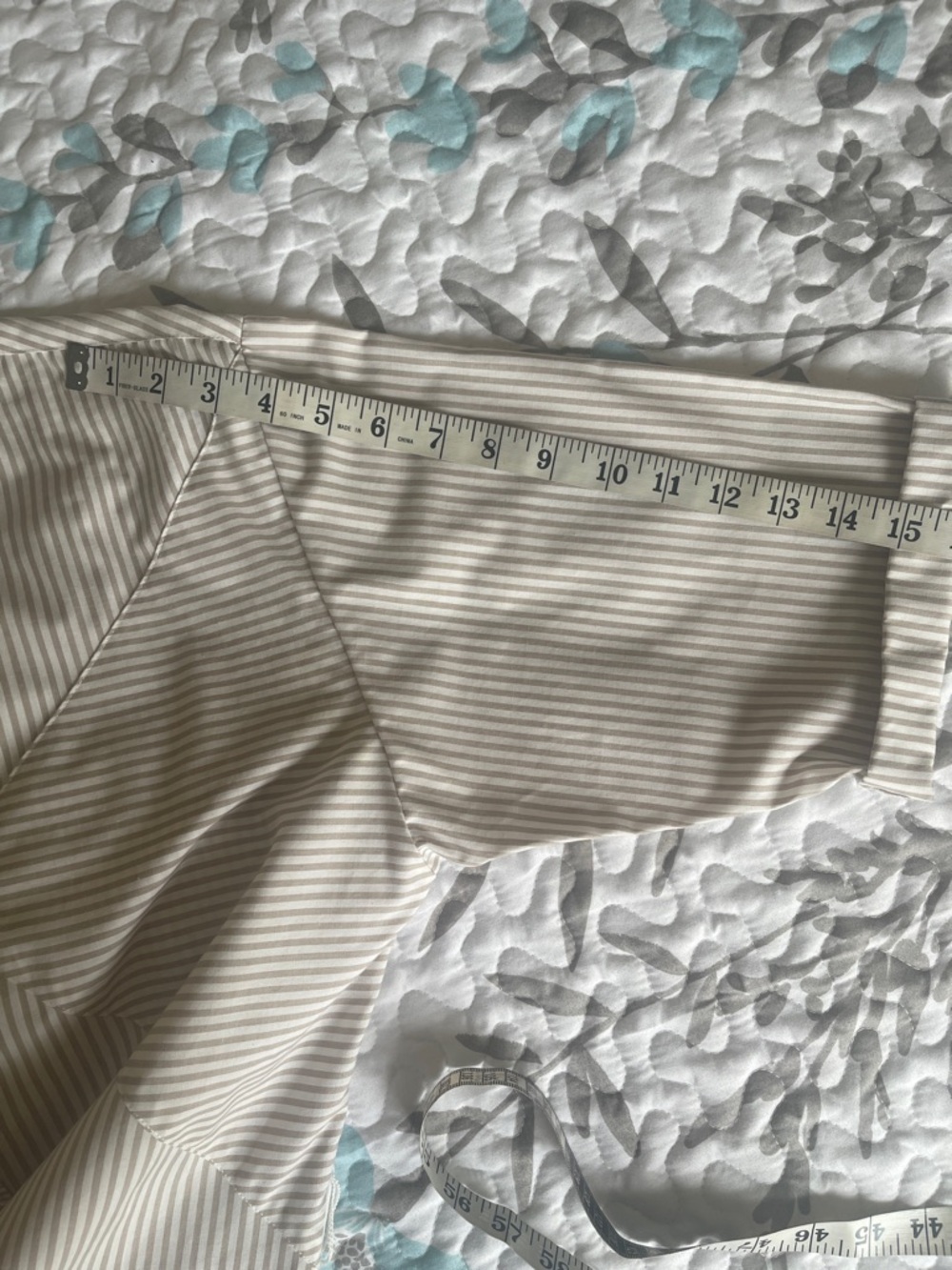 John Henry Tan & Cream Striped Shirt Dress short cuffed sleeves Pockets Size10P - Picture 11 of 14